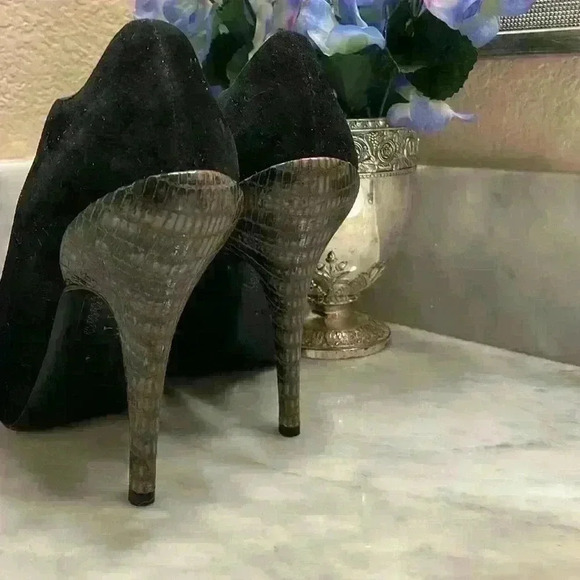 Dior Suede and alligator 5”Heels SIZE EU 38/USA 8 NO SCUFFS Pre-Owned - Picture 4 of 9